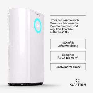 Deshumidificador Doméstico de 20L por Día, Control por Aplicación WiFi, Secador de Aire Portátil con Compresor y Drenaje Continuo para Habitaciones de 20-30 m2, Blanco - Product Image 4