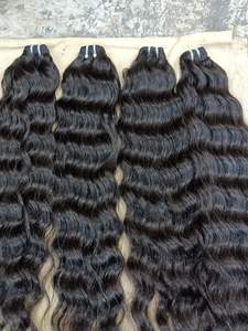 Cabello Remy virgen rizado Natural indio crudo listo para enviar Cabello estilo ondulado de doble trama de alta calidad a granel en stock - Product Image 3