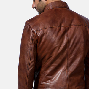 Chaqueta de moto de cuero genuino duradera para hombres con diseño personalizado Fabricación de fábrica Ventas directas - Product Image 5