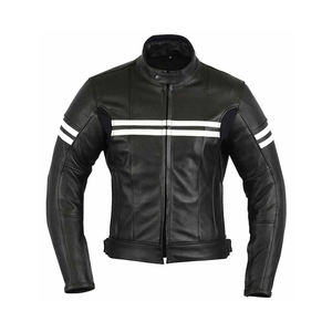 เสื้อแจ็กเก็ตขี่มอเตอร์ไซค์หนังเทียมทรงสกินนี่คอปกคอวีสีดำสำหรับฤดูหนาว - Product Image 4