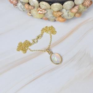 À la mode à la mode opale éthiopienne 925 argent Sterling platine plaqué pierre précieuse chaîne pendentif octobre pierre de naissance pierre naturelle - Product Image 2