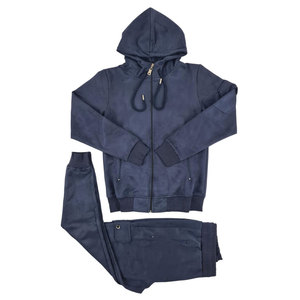 Survêtement pour homme, haut à capuche zippé et jogger assorti, coupe ajustée, ensemble 2 pièces - Product Image 1