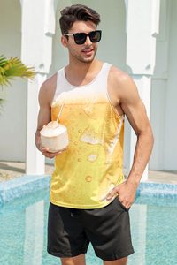 Summer Mens Tank Top 100 Percent Cotton 3D Print Sleeveless Casual Wear Lightweight Breathable Gym <b>Vest</b> USA EU Sizes - Product Image 2