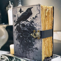Livre des Ombres Raven de 400 pages, Grimoire artisanal en cuir vintage, Journal de sorcellerie gothique, Al Amir Fête des Pères