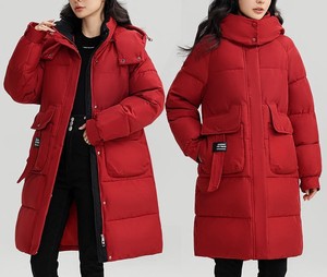 Shoulder Straps Decoration <b>Women's</b> <b>Lightweight</b> Hooded Short Winter Puffer <b>Jacket</b> Waterproof Eco-Friendly Reversible Raw - Product Image 5