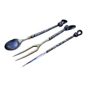 Juego de Cubiertos de Metal negro de Venta caliente en precio al por mayor del fabricante y exportador indio - Product Image 1