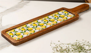 Plateau de service en bois fait main belle rose imprimée aspect naturel caractéristique décorative Catégorie de produit Blocs à découper - Product Image 3