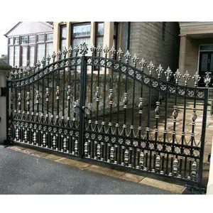 House Garden Security Grill Sliding Swing Iron Gate Driveway Gate Entrance Main Wrought Iron Gates Designs