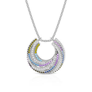 จี้สร้อยคอรูปเกลียวสวรรค์เคลือบทองคำขาวประดับเพชรและมุกจาก Jeulia - Product Image 1