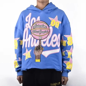 โรงงาน OEM ผลิตเสื้อผ้าสตรีทแวร์โดยตรง ป้ายและฉลากสั่งทำ ผ้าฝ้ายฟลีซหนา GSM ปักลายที่กระเป๋า เสื้อพูลโอเวอร์ สั่งผลิตขั้นต่ำน้อย พิมพ์ลายกราฟิก ไม่มี - Product Image 3