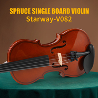 Starway Vente en gros V082 Mat Retro Basswood 1/4 2/4 3/4 4/4 Violon Instrument de musique professionnel avec étui pour la performance