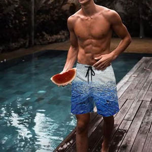 Pantalones cortos de secado rápido ecológicos de verano para hombre, 100% algodón, bolsillos con cordón, estilo callejero sólido, tejido no tejido para la playa - Product Image 6