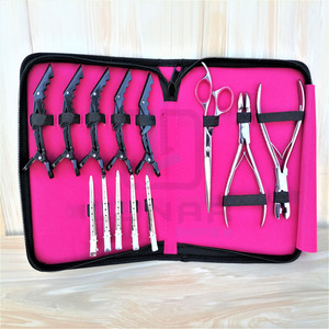 2023 Newest Hair Salon Kit in Silver Polish Finishing Worldwide Hot Sell Hair Extension <b>Tools</b> <b>Case</b> Set - Product Image 5