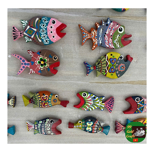 Wooden <b>Fish</b> Figurine, Carved Wooden <b>Fish</b> <b>Toy</b> Painted Folk Art Rustic Coastal Souvenir Gift, Wooden <b>Fish</b> Figurine Hand Carved - Product Image 1