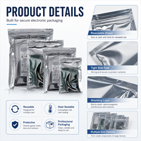 Sac antistatique pour électronique, fermeture éclair, protection contre l'humidité, pour blindage ESD, imprimé en gravure, argent transparent, 25x20 203x254mm