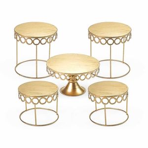 Luxurious Gold Plated Metal <b>Cake</b> Stand With Mirror Finish And Elegant Shape Best For Engagements <b>Weddings</b> And Designer Events - Product Image 1