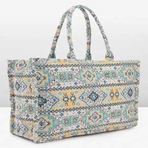 Sacs fourre-tout en tissu poly coton doux de créateur Sac à main jacquard multicolore pour le voyage Gypsy Shopping-Yarn Dyed Wholesale Woven Warp - Product Image 1