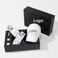 Ensemble cadeau de golf pour homme, fait main, de qualité supérieure, souvenir d'entreprise de luxe, comprenant une casquette de golf, un gant en cuir, un cadeau imprimé par transfert thermique