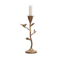 Bougeoirs décoratifs en métal doré en gros, finition laiton antique, bougeoirs à tige florale, bougeoirs votifs pour table de fête