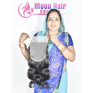 Cheveux indiens authentiques Closure Bodywave disponibles directement de l'usine à prix de gros avec brillance naturelle pour le volume à vendre - Product Image 6