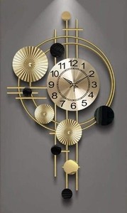 Nouveau Design moderne horloge murale en métal tenture murale plaques horloge murale décor à la maison pour salon chambre bureau hôtel cadeau de mariage - Product Image 3