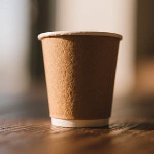 Tasse écologique de papier de Brown avec la conception de relief blanche 8 oz 50 paquets jetables et élégants - Product Image 2