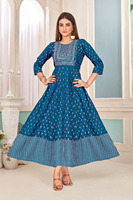Collection Kurti à imprimé or en rayonne lourde pour femmes Vêtements indiens et pakistanais approuvés avec style de robe de travail séquentiel