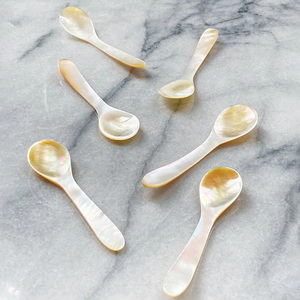 Recién llegado, cuchara de nácar natural, suministro directo de fábrica, cucharas de caviar con incrustaciones de concha de Capiz - Product Image 1