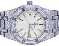 Montres unisexes haute couture personnalisées en moissanite blanche et diamants fins pour hommes, style hip hop, style glacé antique