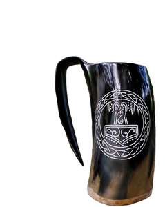 Jarra de Cerveza Vikinga de Cuerno de Buey Pulido de Estilo Vintage de la Mejor Calidad, Duradera, Inspirada en el Cuerno de Búfalo, Estilo Animal, Artesanía Natural - Product Image 6