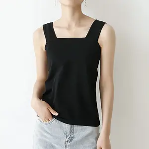 Casual Knitted Eco-Friendly Breathable Crop Tank <b>Top</b> for <b>Women</b> Organic Cotton Spandex Front Logo Customizable New Arrival Short - Product Image 2