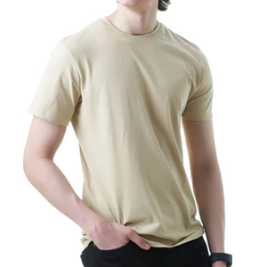 Logotipo de impresión personalizada Cuello redondo Hombro caído Slim Fit Boy Hombres Mujeres Cuello redondo Camiseta - Product Image 4