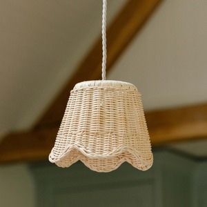 Abat-jour en rotin/jacinthe d'eau fait main, bord festonné, style bohème, style farmhouse, accessoire de lampe écologique - Product Image 4