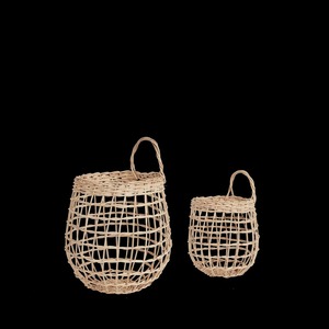 Juego de 2 Cestas para Cebollas de Ratán Natural, Modernas, Ecológicas, Multifuncionales y Multiusos - Product Image 1