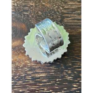 Southwest Handmade Rose Quartz & Tourmaline Sterling <b>Silver</b> Cluster <b>Ring</b> <b>Adjustable</b> Size 8.5 Gift Ready - Product Image 5
