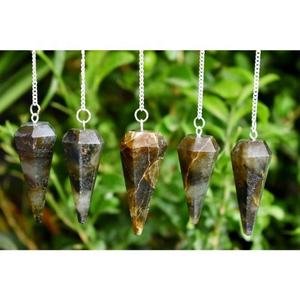 Wholesale Handmade Labradorite Crystals 7 Chakra Healing Pendulums Natural Semi-Precious Stone Jewelry with <b>Mascot</b> Style Logo - Product Image 6