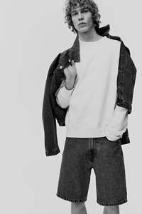 กางเกงขาสั้นผ้าฝ้าย100% ทอลายทแยงคุณภาพพรีเมี่ยมสำหรับผู้ชายกางเกงยีนส์ผ้ายีนส์ลำลอง5กระเป๋ายืดเล็กน้อยปกติ-ผ่อนคลาย - Product Image 6