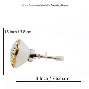 Hexagone marocain or bleu boutons en céramique couleur paon industriel pour armoires tiroirs armoires commodes cuisine chambre - Product Image 4