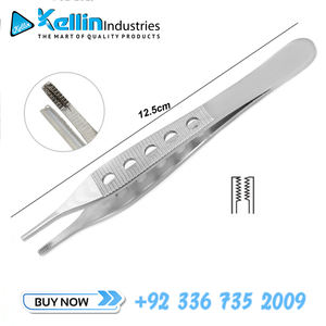 Pinces à tissus Adson-Brown droites 7x7 dents, instruments chirurgicaux généraux manuels, 12 cm, acier inoxydable, réutilisables, Sialkot, Pakistan - Product Image 3