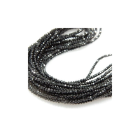 Perles rondes facettées en moissanite noire de qualité supérieure de 2 mm - 14 pouces - Vente en gros - Fabrication de bijoux faits à la main par Alif International