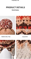 Nouveau bonnet d'hiver imperméable en jacquard Fair Isle tricoté avec cache-oreilles ajustables pour femme, épais et chaud, style Noël, polyvalent