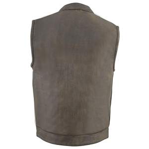 Offre Spéciale hommes réversible en cuir Biker gilet automne respirant tissu de laine haute qualité moto vêtements d'extérieur - Product Image 2