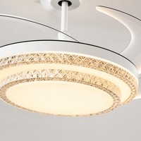 Kipas Angin Plafon Modern Tanpa Baling-Baling dengan Lampu LED 52 Inci 4 Baling-Baling 6 Kecepatan Kontrol Sentuh untuk Kamar Tidur & Ruang Tamu