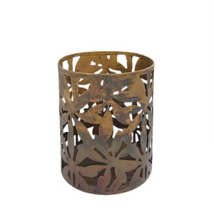 Decoración del hogar, soporte votivo redondo de hierro, Marrón mate Color, vasos de vela de tamaño alto para decoración de boda - Product Image 1