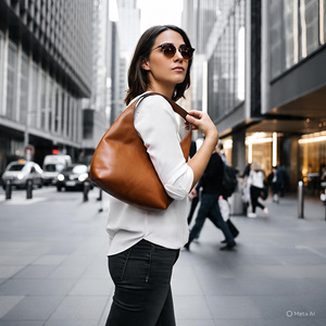 High Quality Ladies Bucket <b>Bag</b> Stylish Elegant Solid Color Leather Handbag Latest Trendy Style for Women's <b>Messenger</b> <b>Bag</b> - Product Image 1