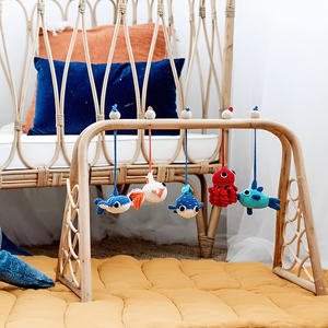 Gimnasio de actividades de ratán sostenible, juguetes y pasatiempos para bebés, tapete de juegos para bebés, gimnasio de mimbre para bebés más vendido - Product Image 6