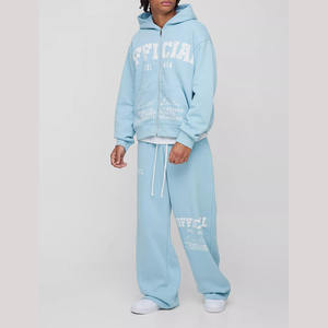 Ensemble de survêtement unisexe avec sweat-shirt et pantalon de jogging OEM, survêtement ample en 2 pièces, costume de sport personnalisé avec logo au dos - Product Image 4