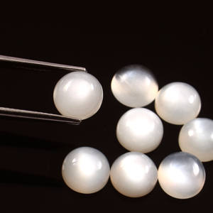 Piedra de Luna Blanca Natural AAA de 4MM, Cabujón Semiprecioso Suelto para Joyería, Dureza 6.5, Peso Personalizado por Terceros - Product Image 2