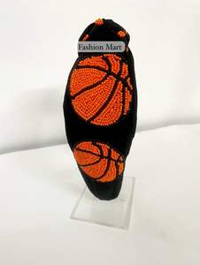 Gameday Style Hand-Beaded Basketball Design <b>Headband</b> Show Your Tiger Spirit in Style - Product Image 3