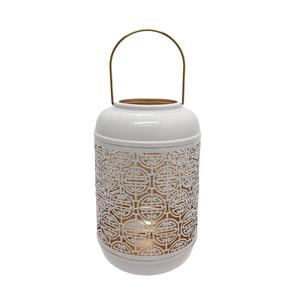 Lanterne à bougie en métal de dernière conception blanche finie pour la décoration d'éclairage de la maison et du jardin Lanterne suspendue en vrac faite à la main - Product Image 1